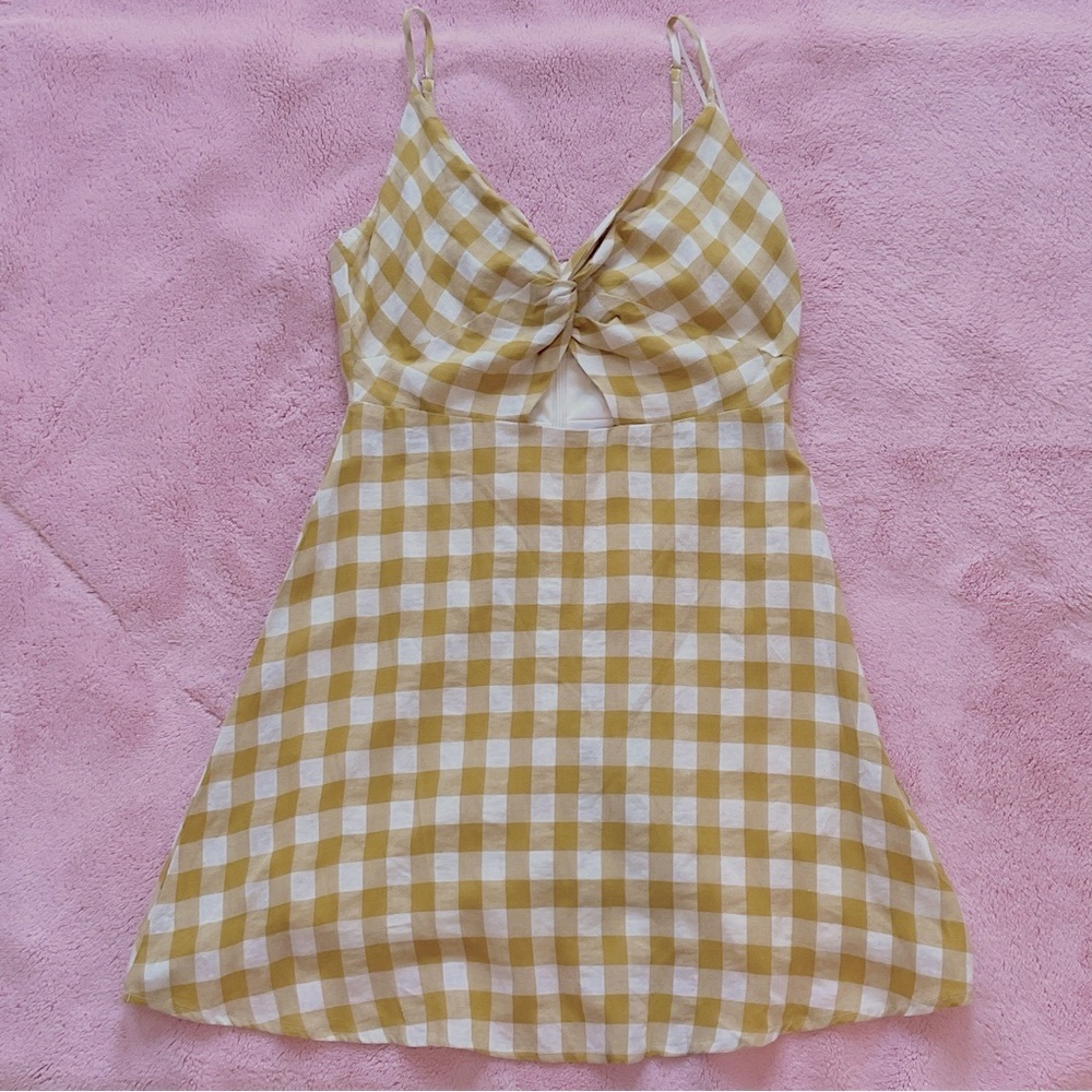 COTTON CANDY LA mustard yellow gingham dress